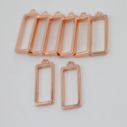 10 Hollow Frame Glue Blank, Rectangle Hollow resin Open Bezel Blank, Resin Jewelry Findings