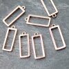 10 Hollow Frame Glue Blank, Rectangle Hollow resin Open Bezel Blank, Resin Jewelry Findings