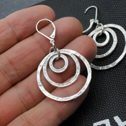 10 Ring Circle Charms Pendant, Three Ring Charms