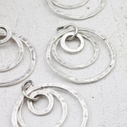 10 Ring Circle Charms Pendant, Three Ring Charms