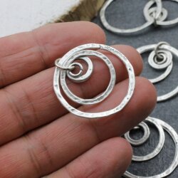 10 Ring Circle Charms Pendant, Three Ring Charms