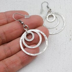 10 Ring Circle Charms Pendant, Three Ring Charms