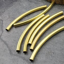 20 Curved Tube Beads 5mm, Raw Tube Beads, Noodle Tube, Curve Tube Bead, RAW