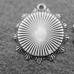 10 Sun Pendant, Sun Charms, Silver Sun