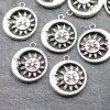 10 Sun and Moon Charms, Sun Charms, Sun Moon Pendant Double Sided