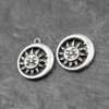 10 Sun and Moon Charms, Sun Charms, Sun Moon Pendant Double Sided