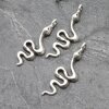 10 Snake Charms, Snake Pendant, Silver Snake