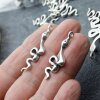 10 Snake Charms, Snake Pendant, Silver Snake