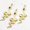 10 Snake Charms, Snake Pendant, Gold Snake