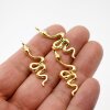 10 Snake Charms, Snake Pendant, Gold Snake