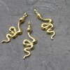 10 Snake Charms, Snake Pendant, Gold Snake