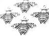 10 Bee Charms, Bee Pendants, Silver Bee