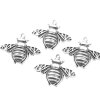 10 Bee Charms, Bee Pendants, Silver Bee