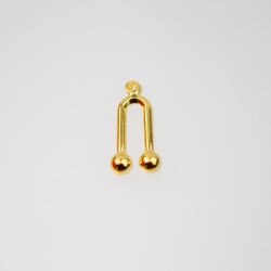 10 U Link Charms, Gold U Link Pendant