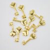 20 Heart lock metal Charms Pendant, Gold