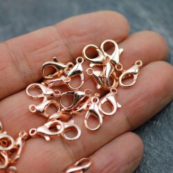 20 Lobster Claw Clasp, jewelry clasps Rosegold 14x8 mm