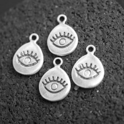 10 Eye Charms Pendant, evil eye Pendant, Silver Evil Eye