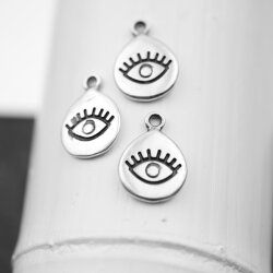 10 Eye Charms Pendant, evil eye Pendant, Silver Evil Eye