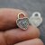 20 Padlock Heart Charms, Micro Pave look, Silver Heart Pendant