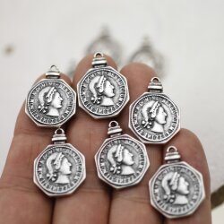 10 Anhänger Münzen, Münze Replik Charm