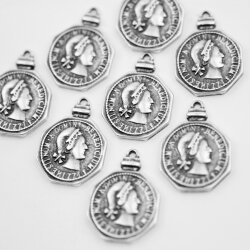 10 Peplica Charms, Replica Pendant, Coin Charms