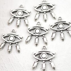 5 Eye Charms Pendant, evil eye Pendant, Silver Evil Eye