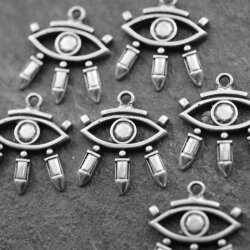 5 Eye Charms Pendant, evil eye Pendant, Silver Evil Eye