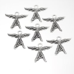 10 Angel Charms, Angel Pendant, Cute Guardian Angel, Mini...