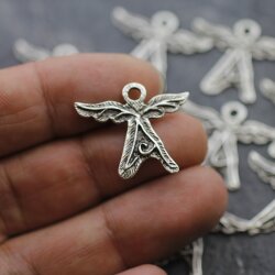 10 Angel Charms, Angel Pendant, Cute Guardian Angel, Mini Angel Charms