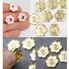 10 Yin Yang charms Gold, Flower Charms, for Enamel Charm