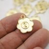 10 Yin Yang charms Gold, Flower Charms, for Enamel Charm