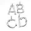 1 Bones, Bamboo Letter Pendant, Rhodium Imitation