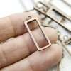 10 Hollow Frame Glue Blank, Rectangle Hollow resin Open Bezel Blank, Resin Jewelry Findings