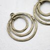 5 Triple Circle Charms Pendant, Antique Brass