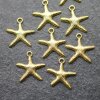 20 Starfish Charms, Gold Starfish Pendant