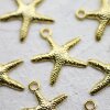 20 Starfish Charms, Gold Starfish Pendant