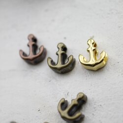 10 Anchor Slider Beads, antique brass
