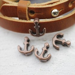 10 Anchor Slider Beads, antique copper