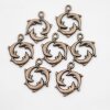 10 Antique Copper Dolphin Charms