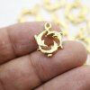 10 Gold Plated Dolphin Charms