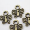 10 Butterfly Charms Pendant, Antique Brass Butterfly