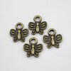 10 Schmetterling Anhänger, Charms, altmessing