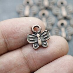 10 Butterfly Charms Pendant, Antique Copper Butterfly