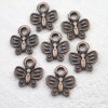 10 Butterfly Charms Pendant, Antique Copper Butterfly