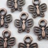 10 Butterfly Charms Pendant, Antique Copper Butterfly