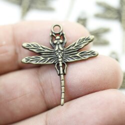 10 Antique Brass Dragonfly Charms Pendant