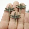 10 Antique Brass Dragonfly Charms Pendant