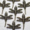 10 Antique Brass Dragonfly Charms Pendant