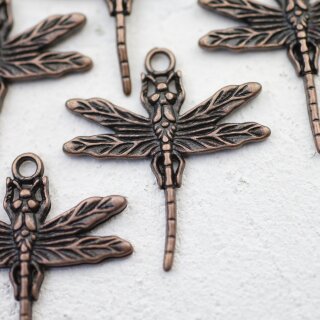 10 Antique Copper Dragonfly Charms Pendant