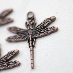 10 Antique Copper Dragonfly Charms Pendant